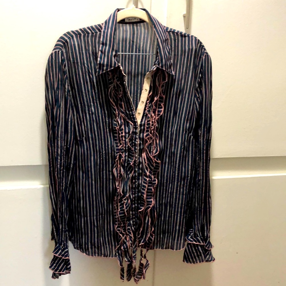 Ruffle Button Down Blouse - image 1